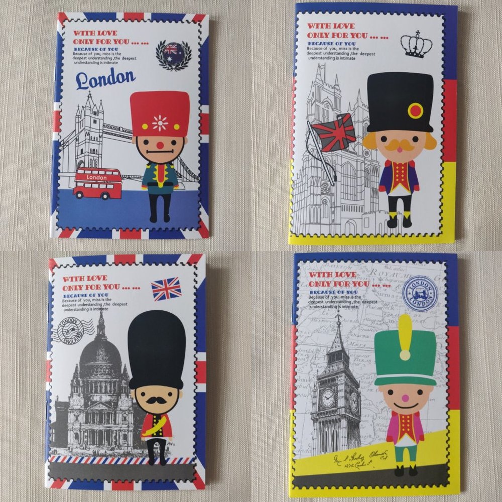 4 Pocket-sized Cute London Soldier Character Notebooks